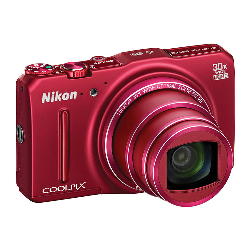 Nikon Coolpix S9700 compact camera Rood
