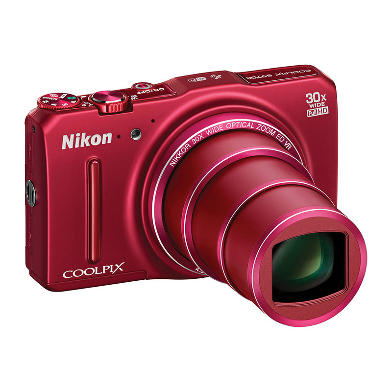 Nikon Coolpix S9700 compact camera Rood