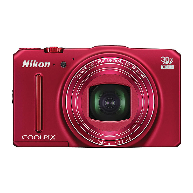Nikon Coolpix S9700 compact camera Rood