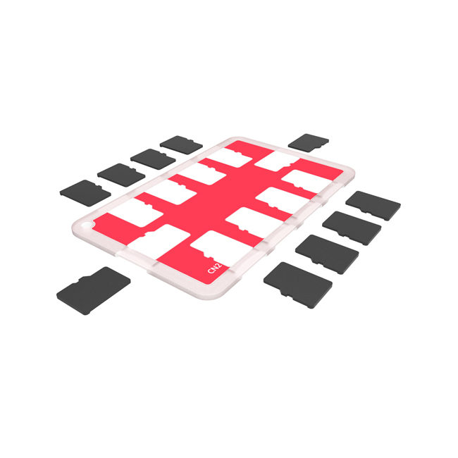 JJC MicroSD Kartenhülle Für 10 Karten - Graue Aufbewahrung Mit Schlüsselring