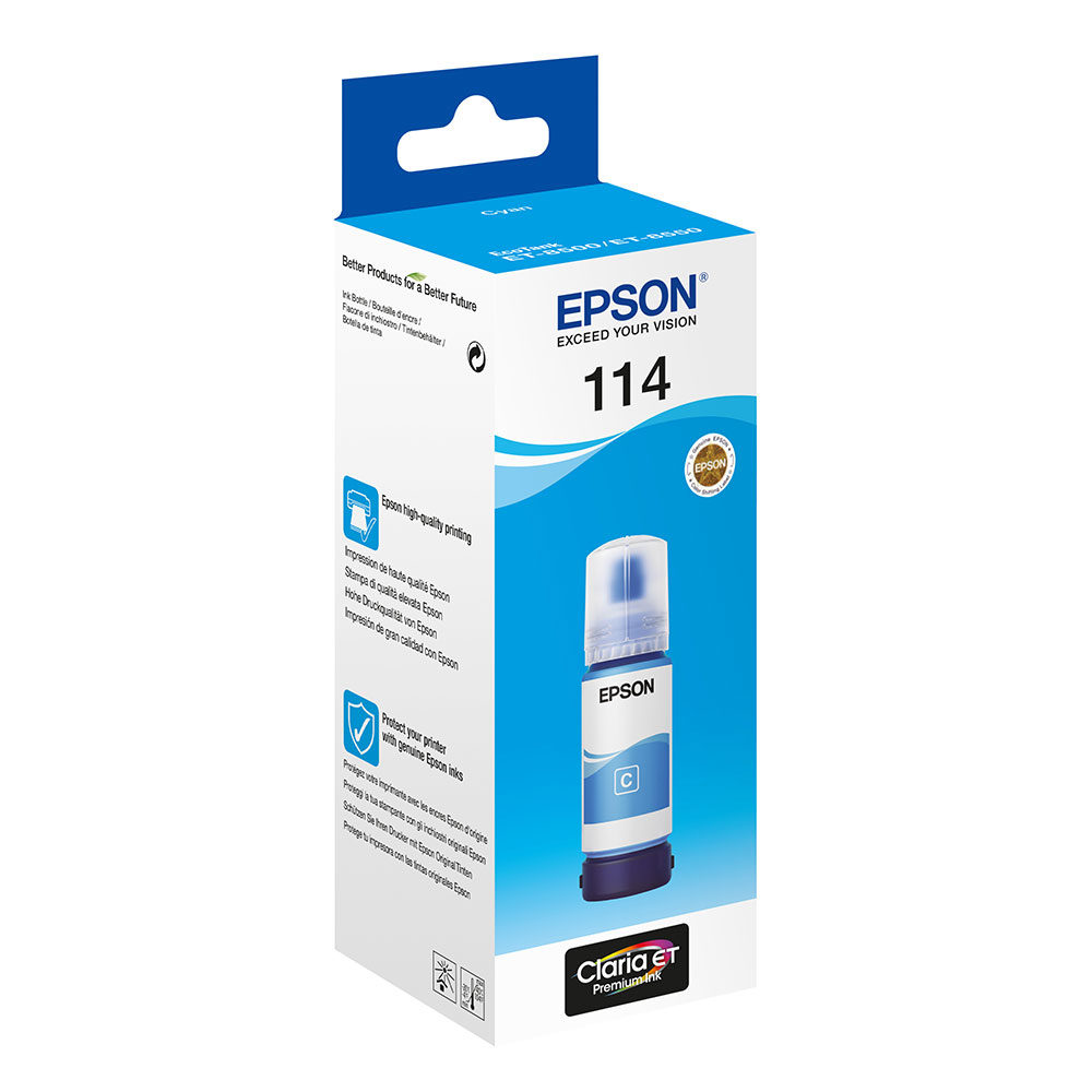 Epson EcoTank Inktfles 114 Cyaan