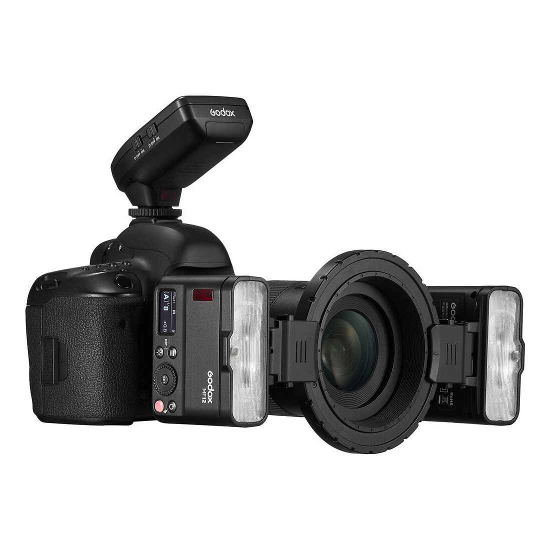 Godox Macro Ring Flash Two Light Kit MF12 Cameranu