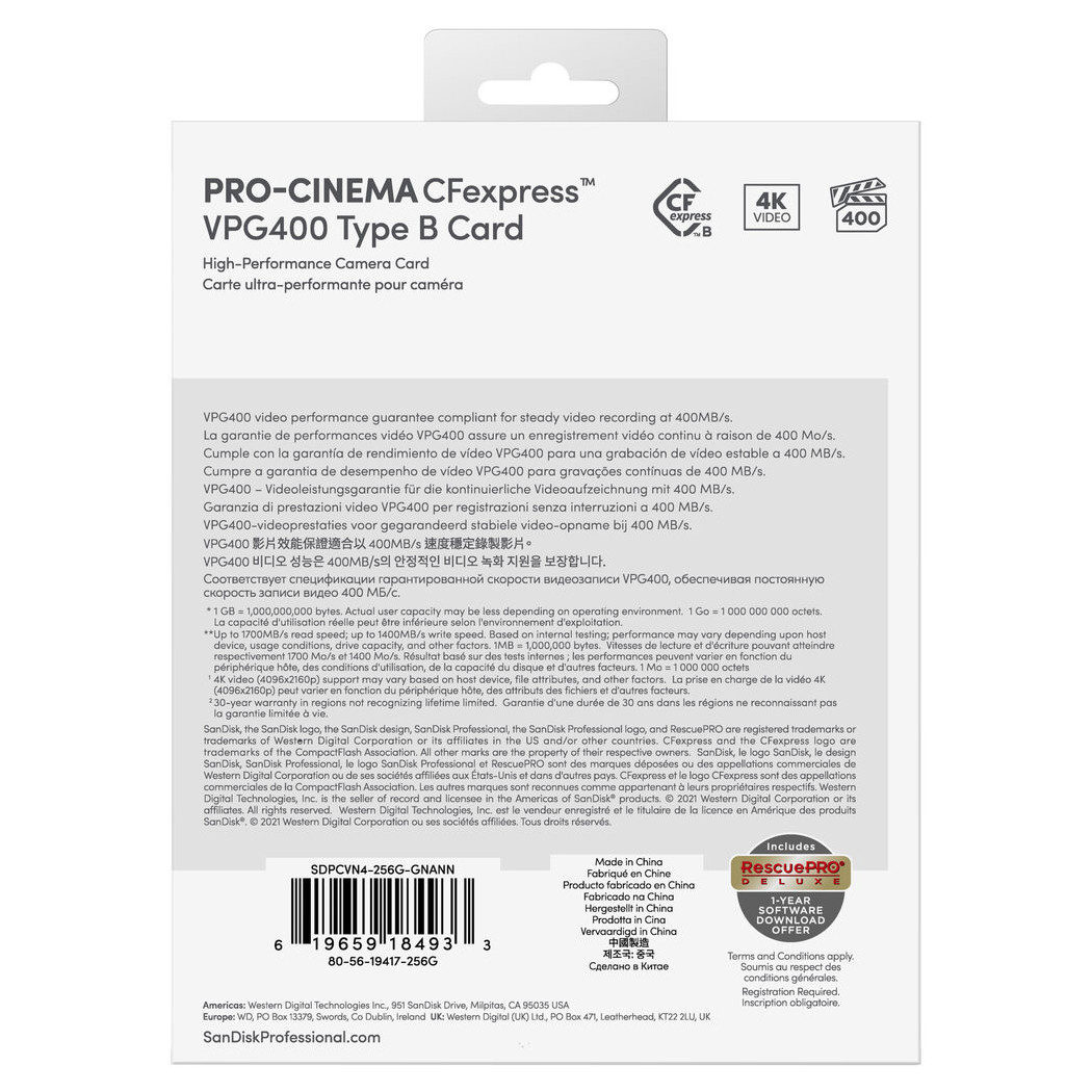 SanDisk 256GB CFexpress VPG400 Type B kopen? CameraNU.nl
