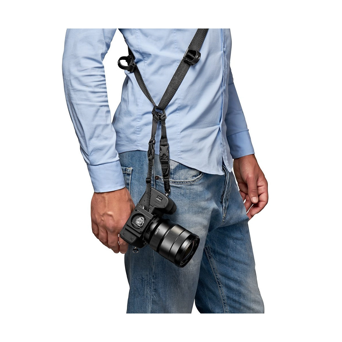 Sangle En Cuir Gitzo Century GCB100NS – Noire, Pour Appareil Photo