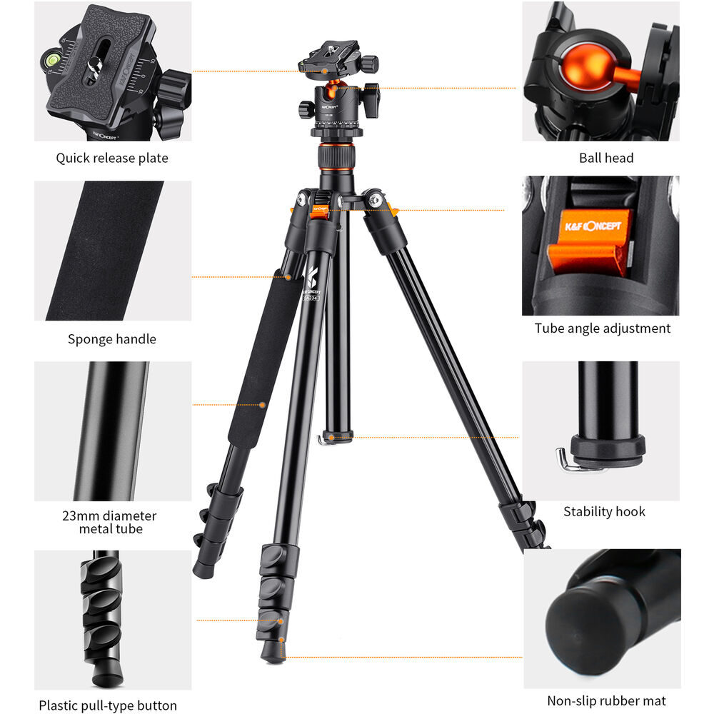 K&F Concept SA234 Aluminium Tripod + Ball Head Cameranu