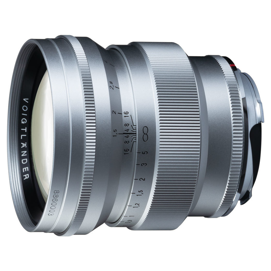 Voigtlander Nokton 75mm f/1.5 VM Leica M-mount objectief Zilver