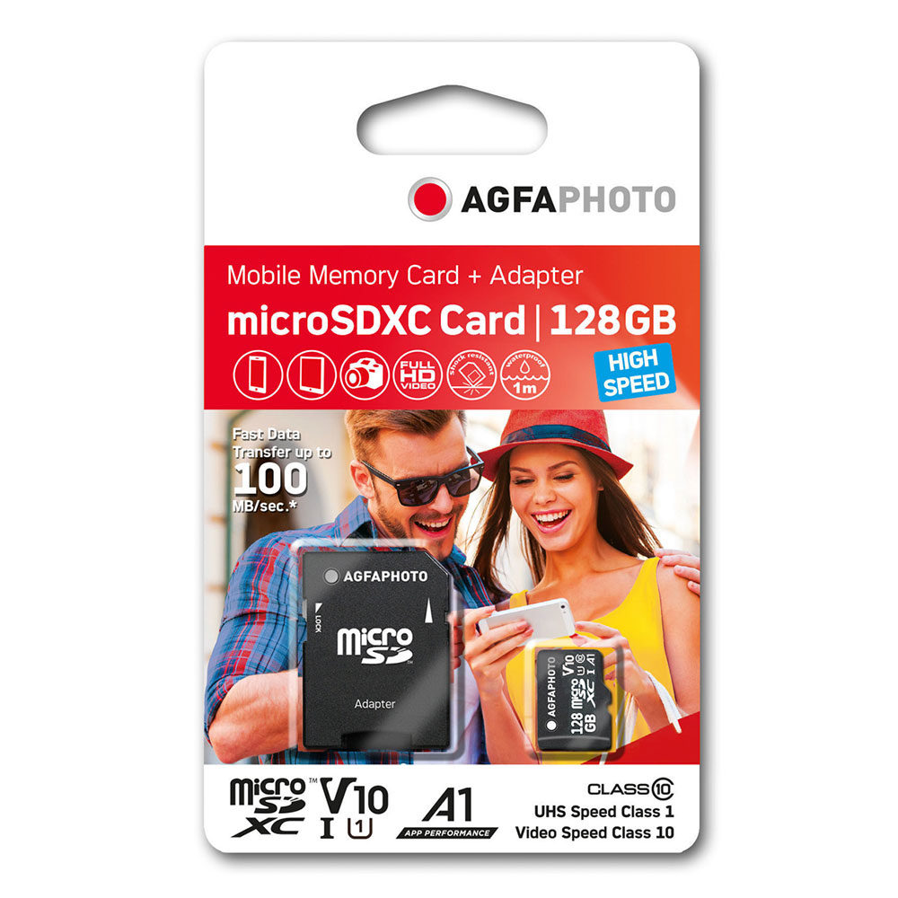 AgfaPhoto Mobile MicroSDXC 128GB High Speed UHS-I U1 V10 A1