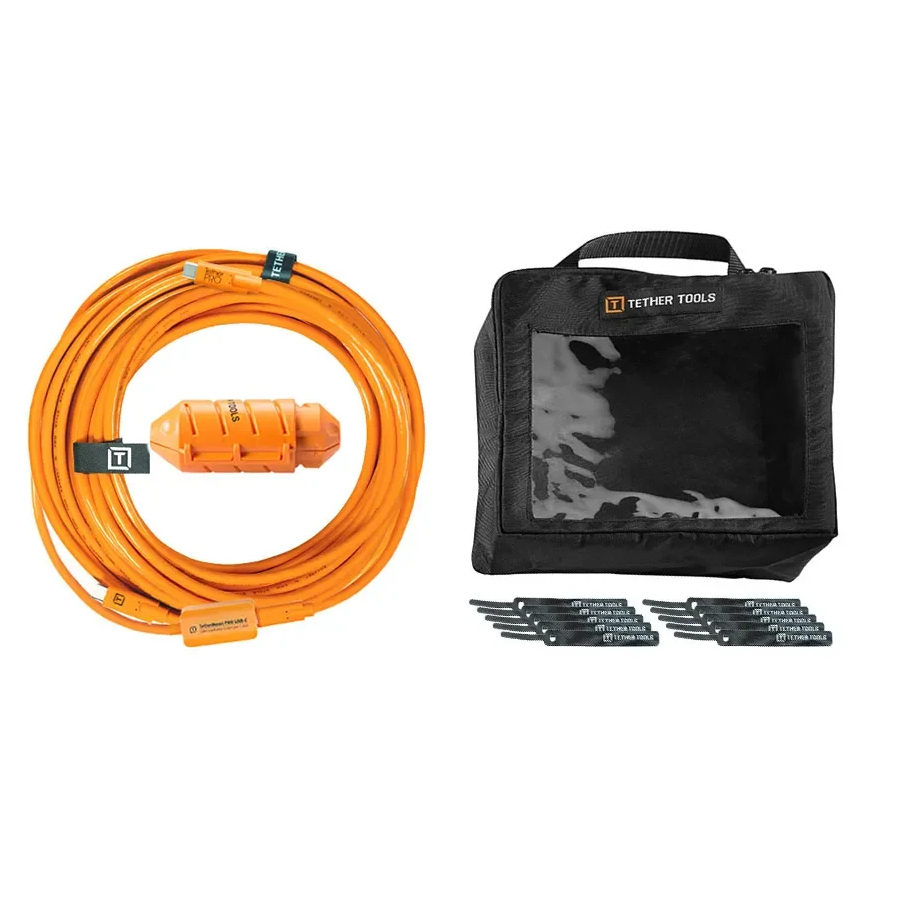 Tether Tools TetherBoost Pro 9.4m USB-C?Kabel Systeem (straight to right) Oranje