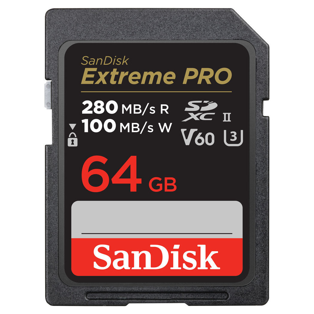 SanDisk Pro 64GB V60 UHS-II SD Cards 280/100MB/s