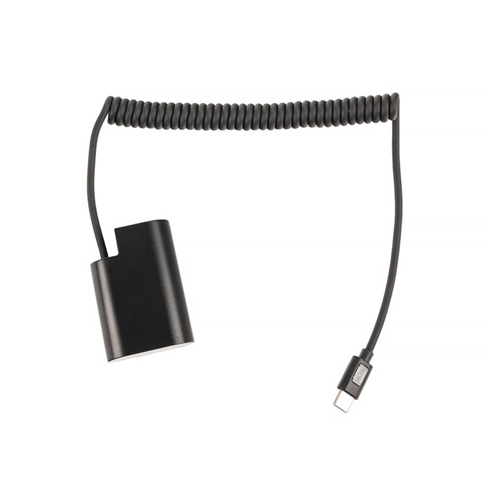 Caruba Panasonic DMW-BLF19 Dummy Batterij USB Type C Krulsnoer