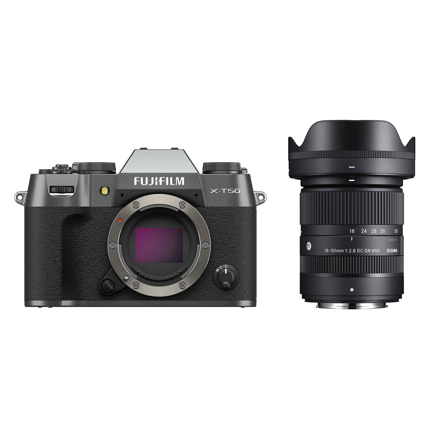 Fujifilm X-T50 systeemcamera Charcoal + Sigma 18-50mm
