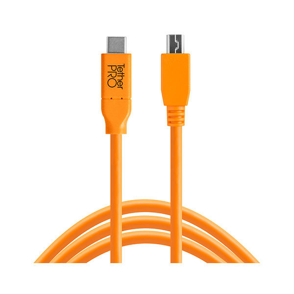 Tether Tools CUC2515-ORG USB-kabel 4,6 m 2.0 USB C Micro-USB B Oranje