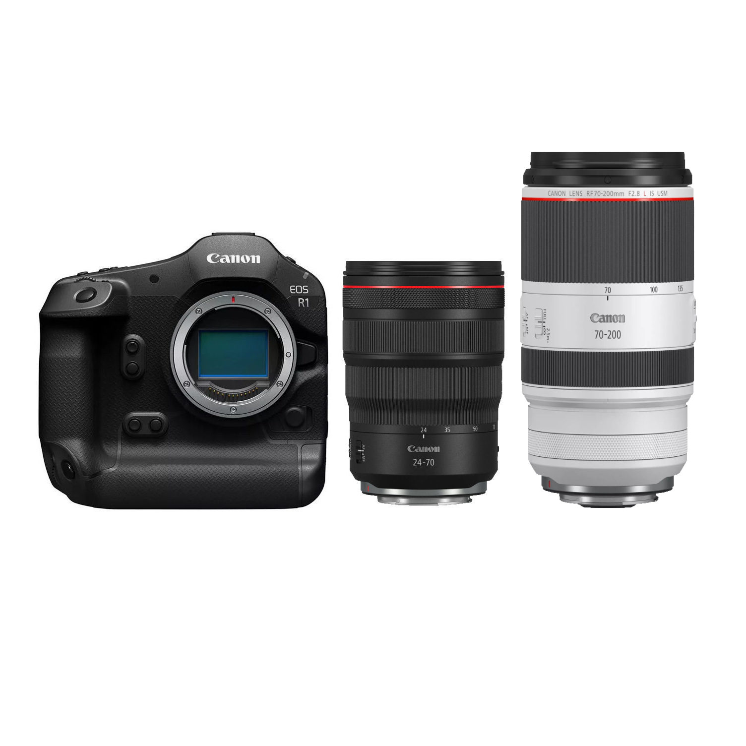 Canon EOS R1 systeemcamera Zwart + RF 24-70mm f/2.8L IS USM + RF 70-200mm f/2.8L IS USM