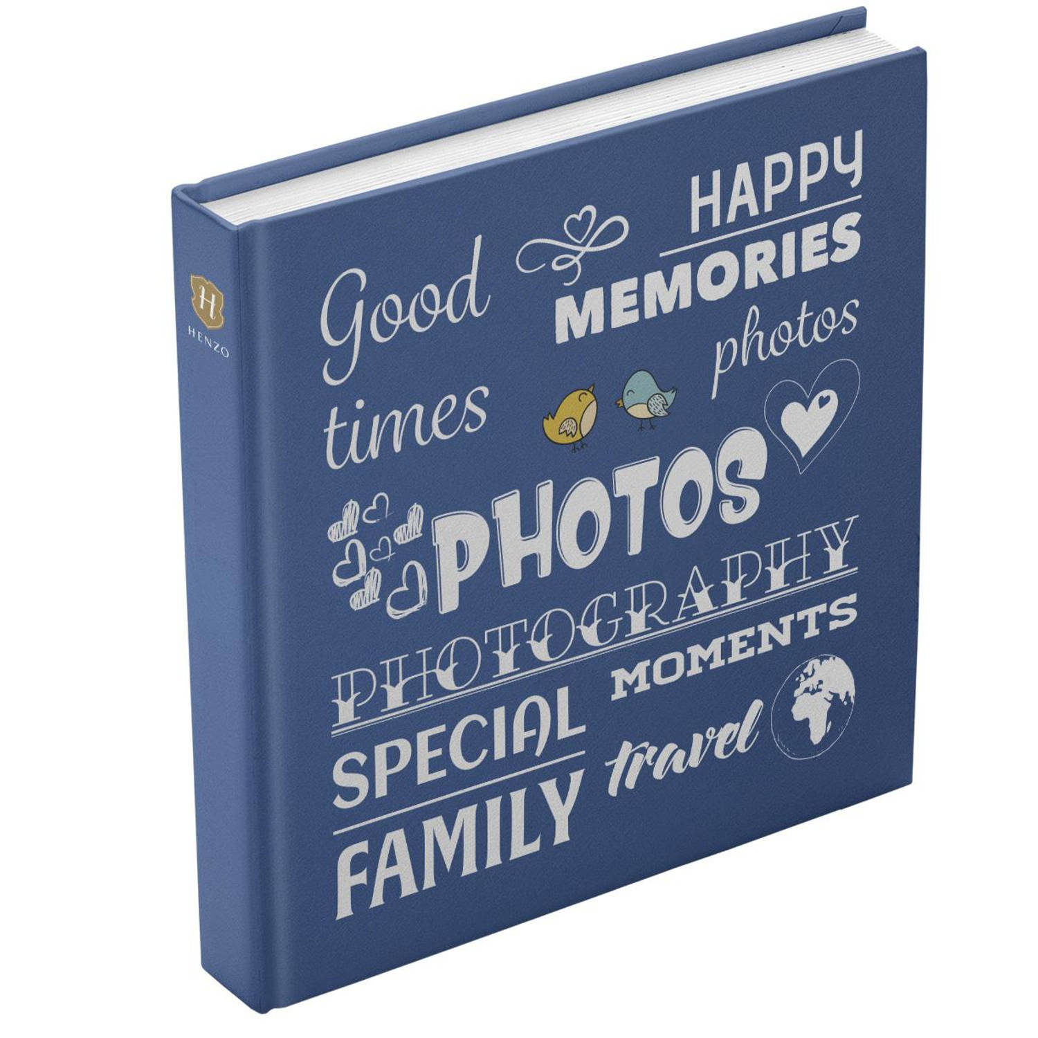 Henzo Wording Fotoalbum Blauw (100 pagina's)