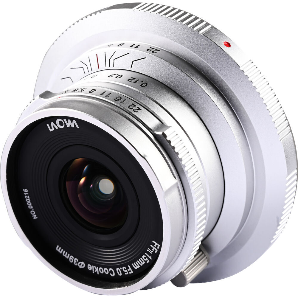 Laowa 15mm f/5 Cookie FF Canon RF-mount objectief Zilver