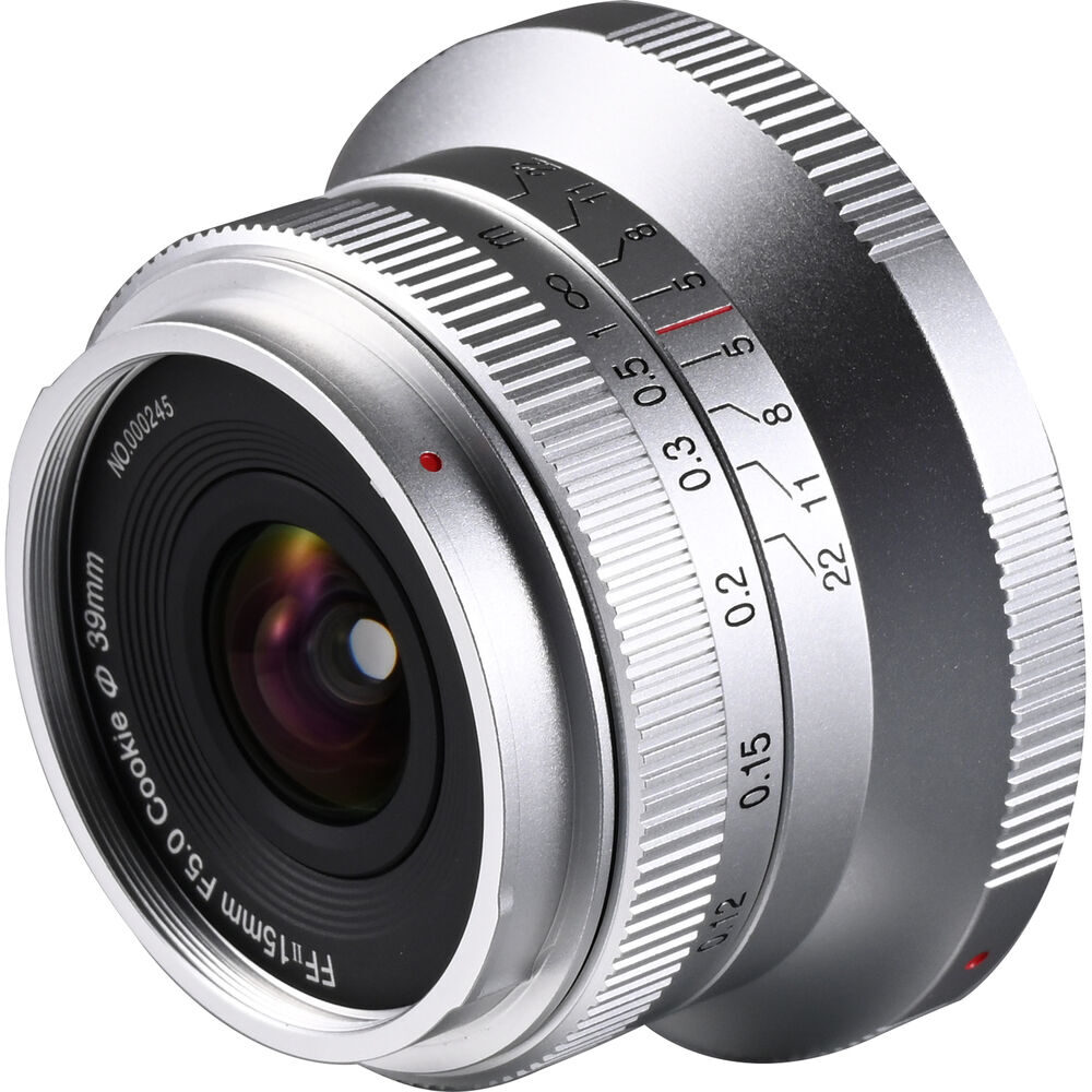 Laowa 15mm f/5 Cookie FF Sony E-mount objectief Zilver
