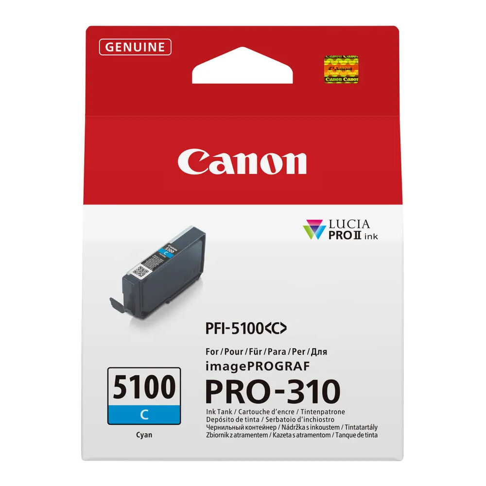 Canon PFI-5100 C Cyaan Inkt voor Prograf Pro 310