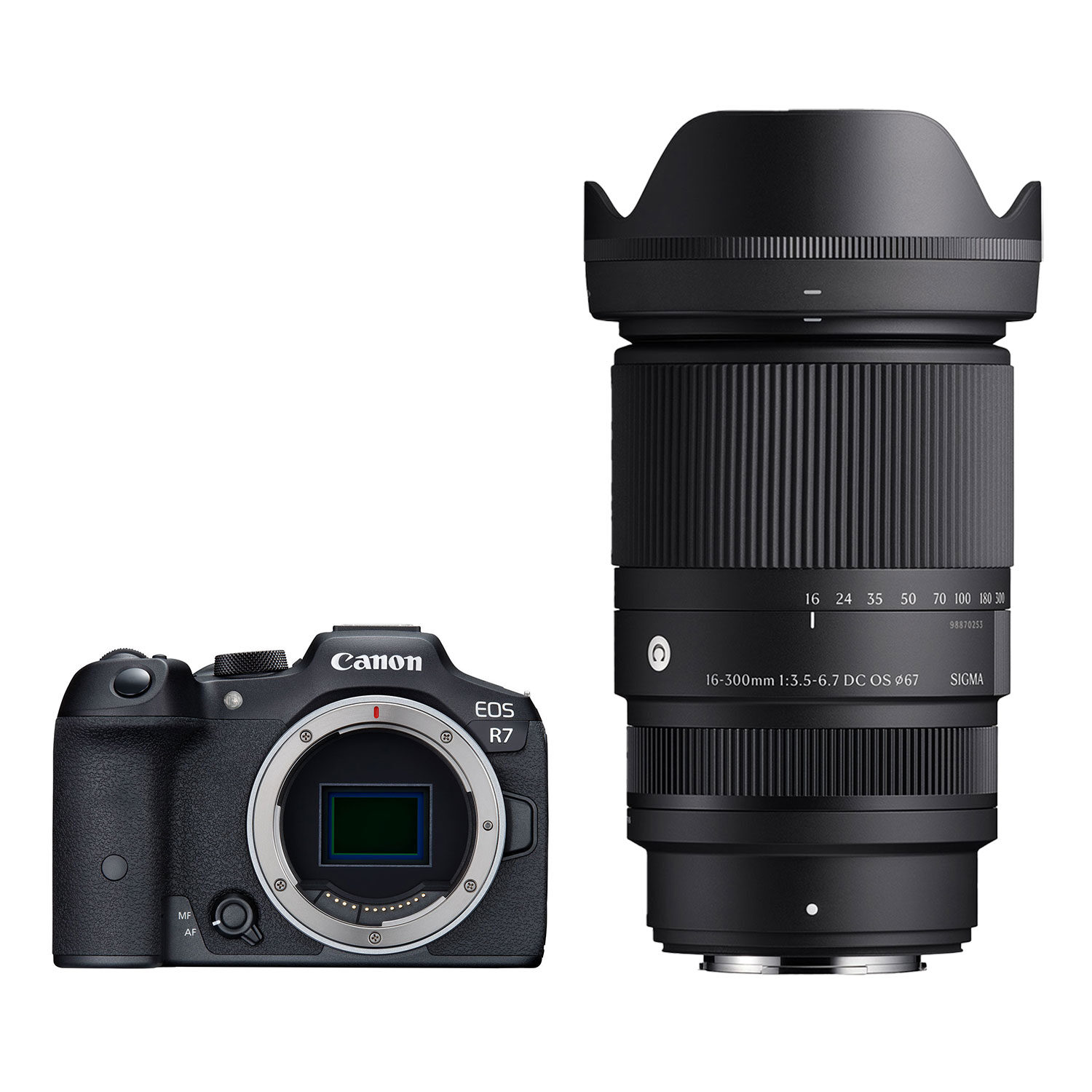 Canon EOS R7 systeemcamera + Sigma 16-300mm f/3.5-6.7 DC OS Contemporary