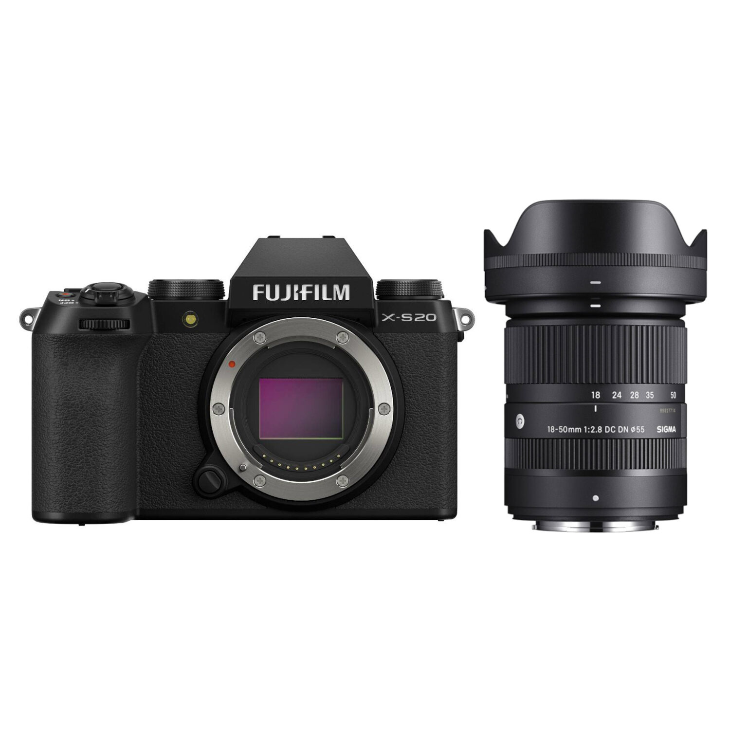Fujifilm X-S20 systeemcamera + Sigma 18-50mm