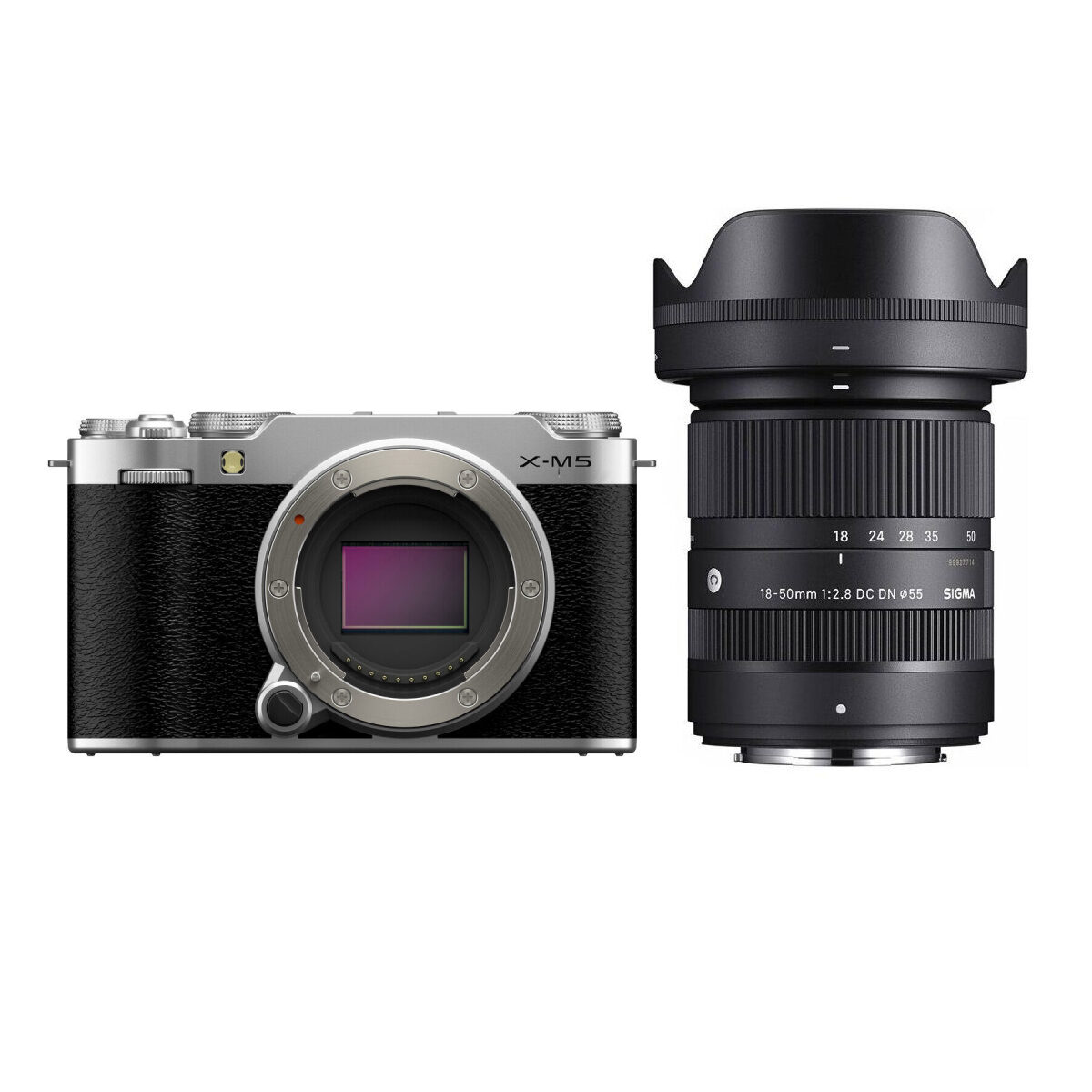 Fujifilm X-M5 systeemcamera Zilver + Sigma 18-50mm