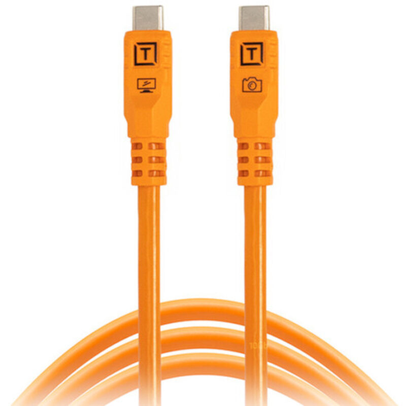 TetherTools TetherPro Optima 10G USB-C 6&apos; (1.8m) Straight to Straight, High-Visibility Orange