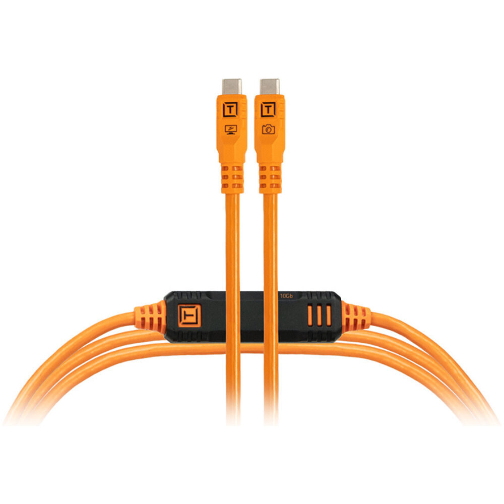 TetherTools TetherPro Optima 10G USB-C 15' (4.6m) Straight to Straight, High-Visibility Orange
