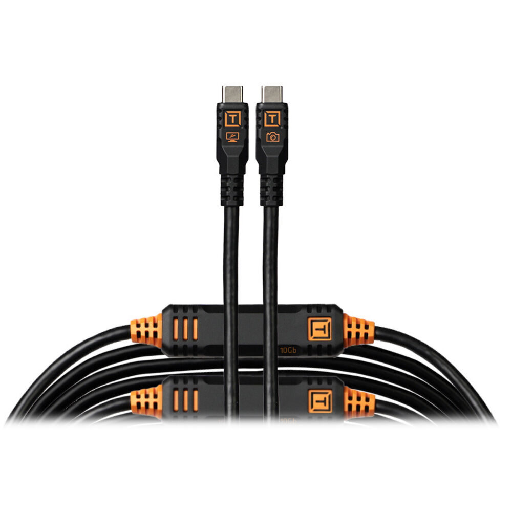 TetherTools TetherPro Optima 10G USB-C 31&apos; (9.4m) Straight to Straight, Non-Reflective Black