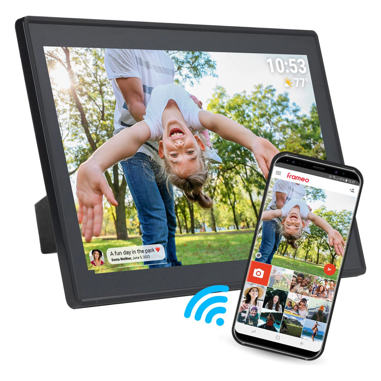 Denver Digitale Fotolijst 15.6 inch - XL - Full HD - Frameo App - Fotokader - WiFi - 16GB - IPS Touchscreen - PFF1515B