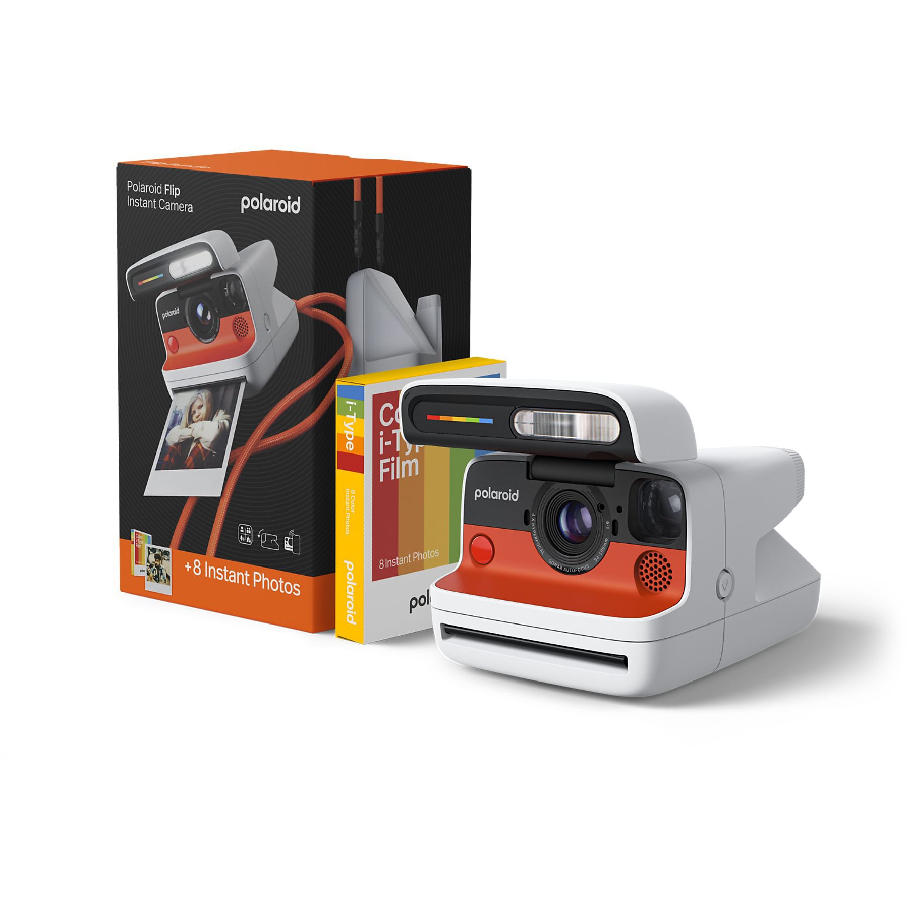 Polaroid Flip - White + Color Film Bundle