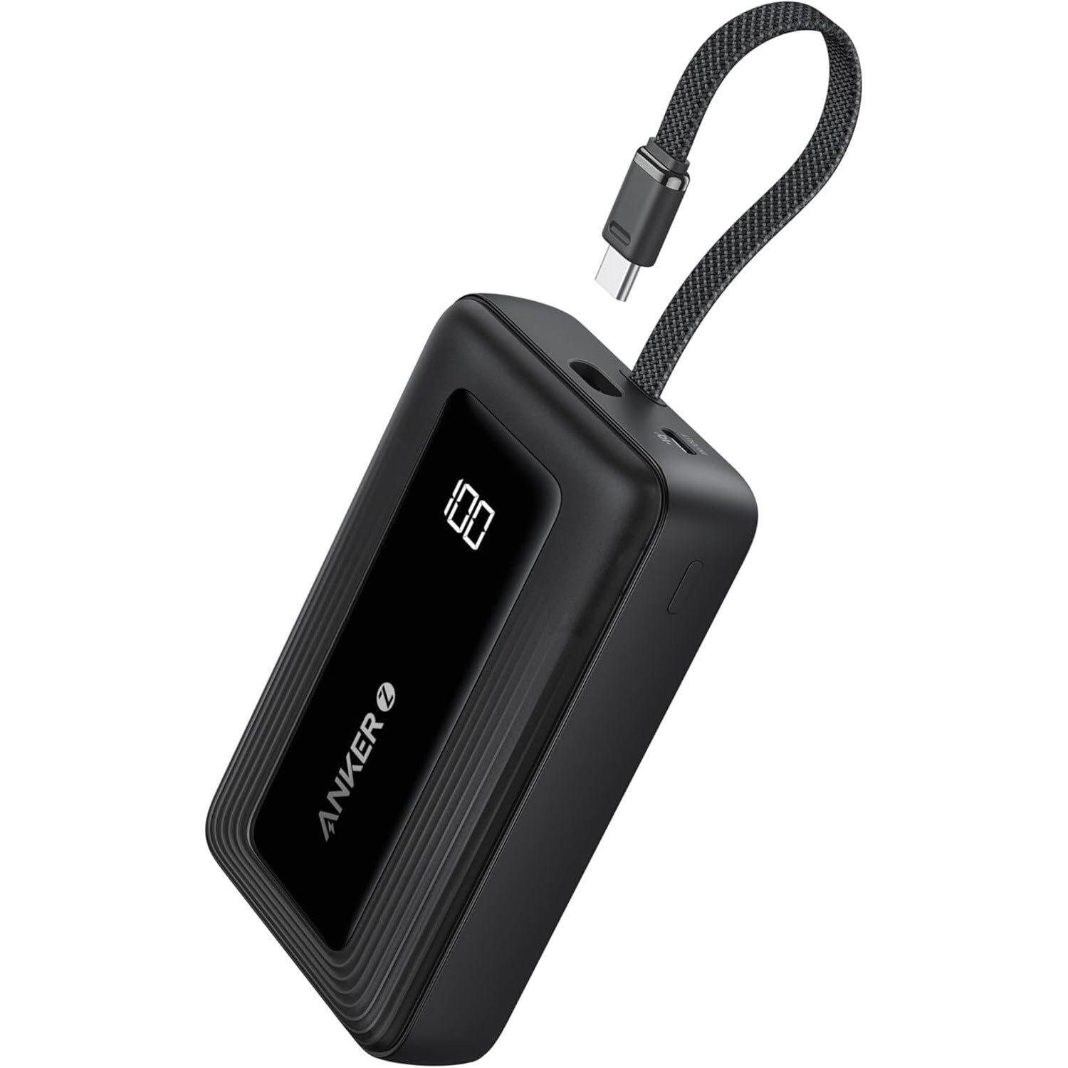Anker Zolo Power Bank, 20.000mAh 30W Snelle Draagbare Oplader met Ingebouwde USB-C Kabel, 1 USB-C, 1 USB-A, Batterijpakket voor iPhone 16/15/15 Pro/15 Pro Max/15 Plus, MacBook, Galaxy, en Meer