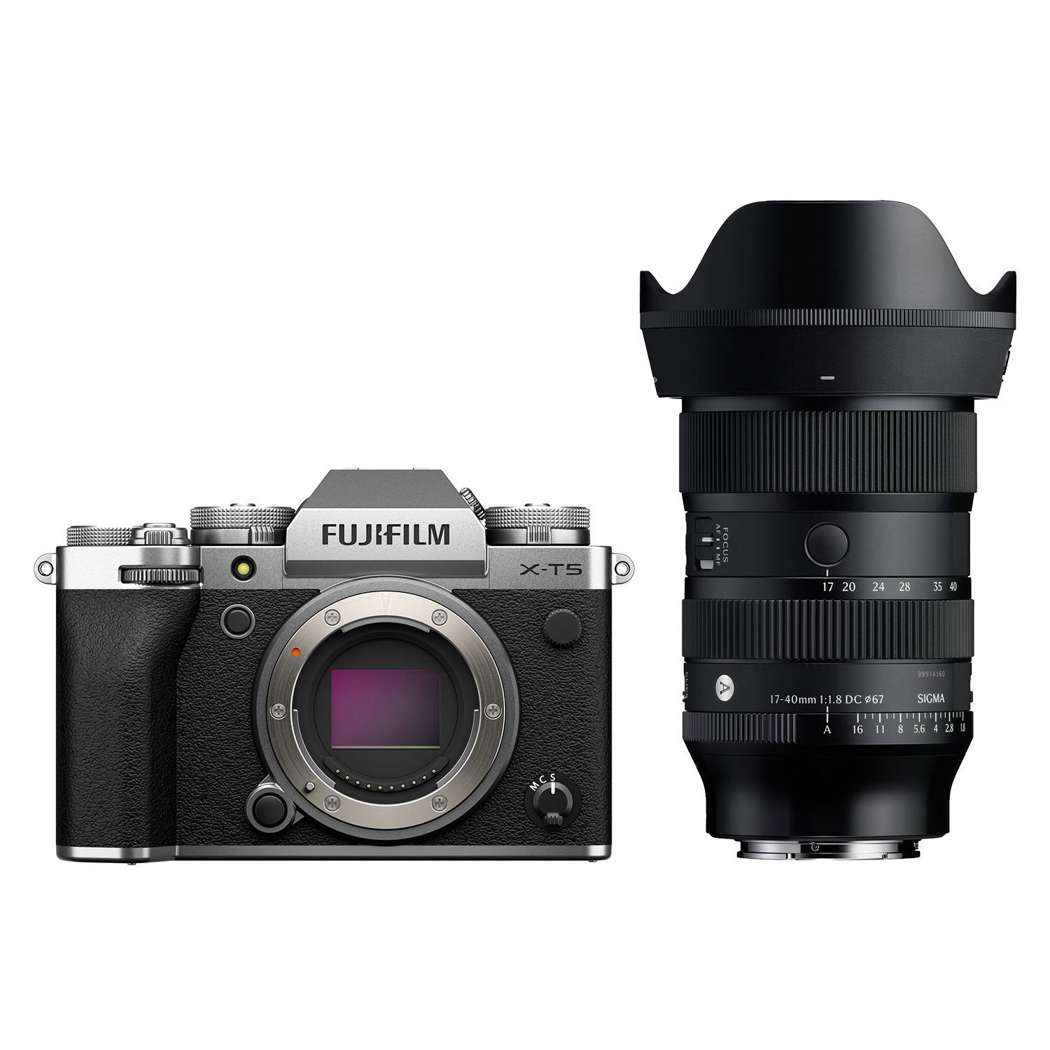 Fujifilm X-T5 systeemcamera Zilver + Sigma 17-40mm f/1.8 DC Art