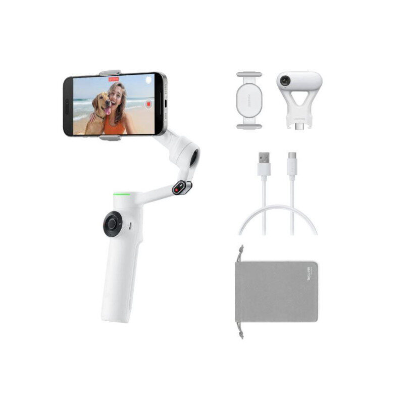 CameraNU Insta360 Flow 2 Pro AI Tracker Bundle Stone Gray aanbieding