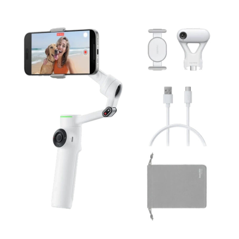 CameraNU Insta360 Flow 2 Pro AI Tracker Bundle Summit White aanbieding