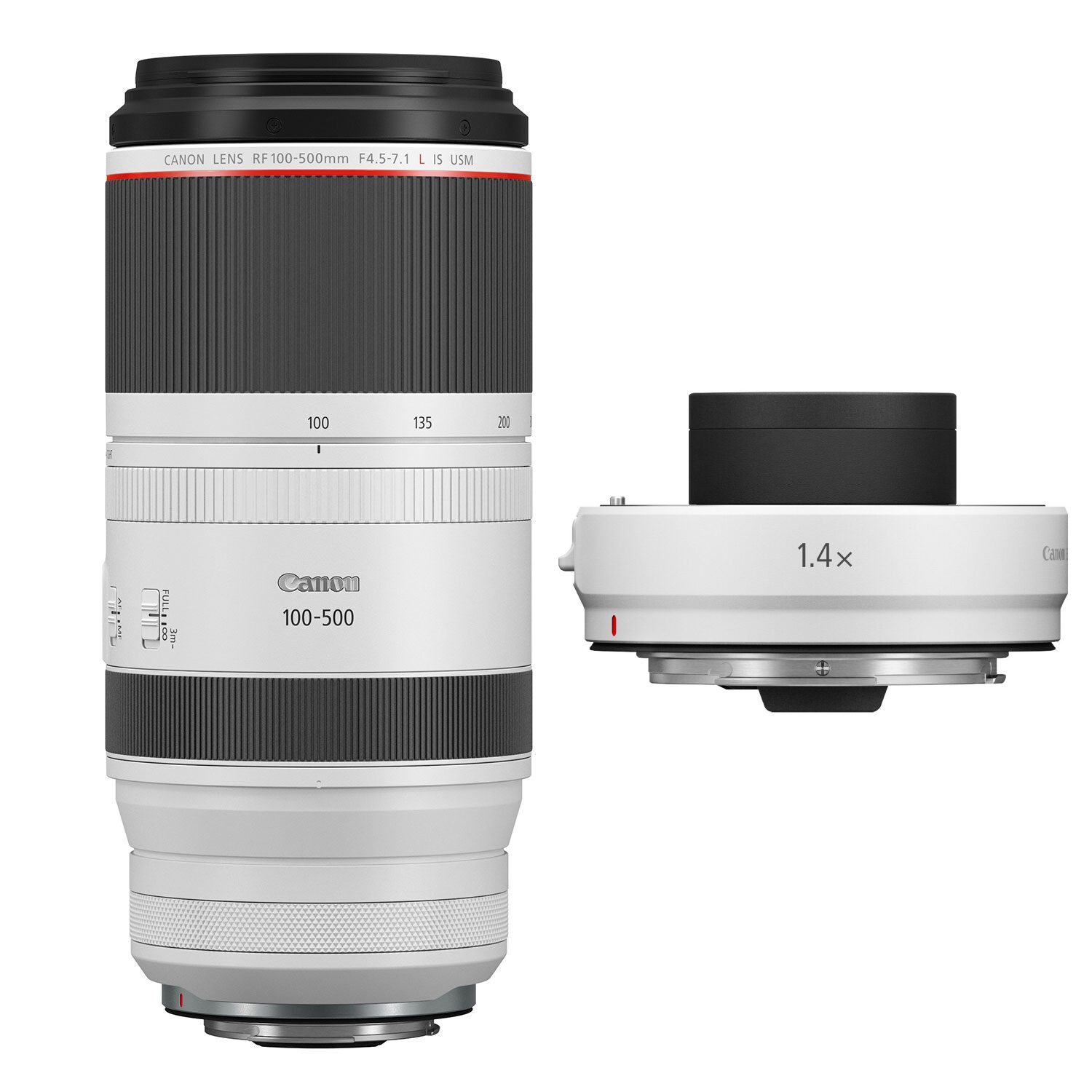 Canon RF 100-500mm f4.5-7.1L IS USM objectief + RF 1.4x Extender