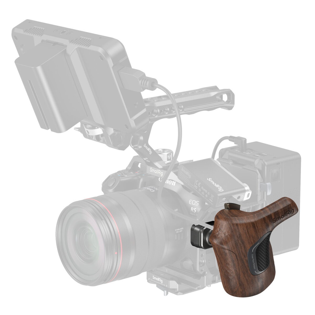 SmallRig 5161 Imagegrip Series Wooden Handle With Nato Clamp (Left Side)