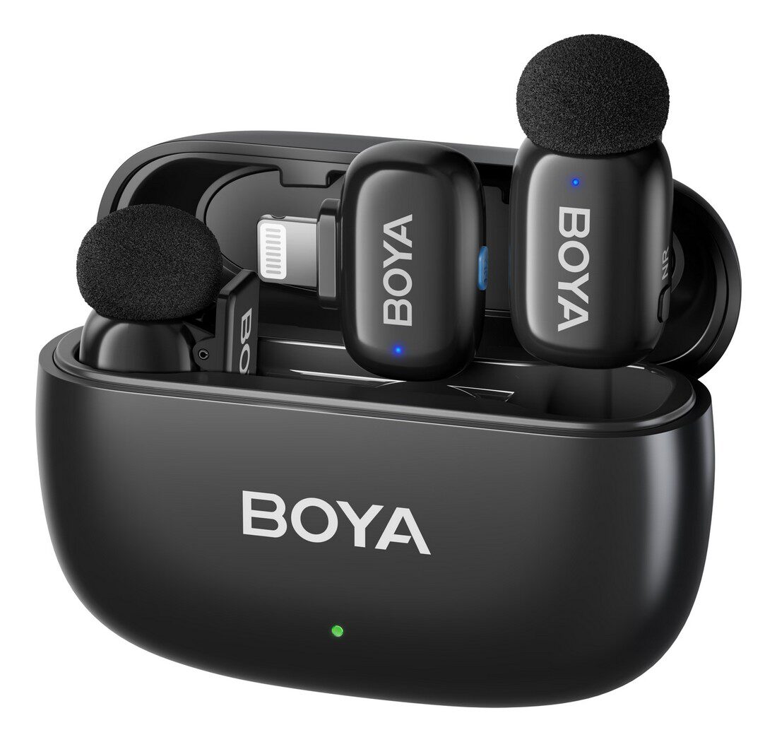 Boya MINI 12 | 2.4 GHz Ultra-Mini Wireless Microphone | 2TX +2RX (Black)