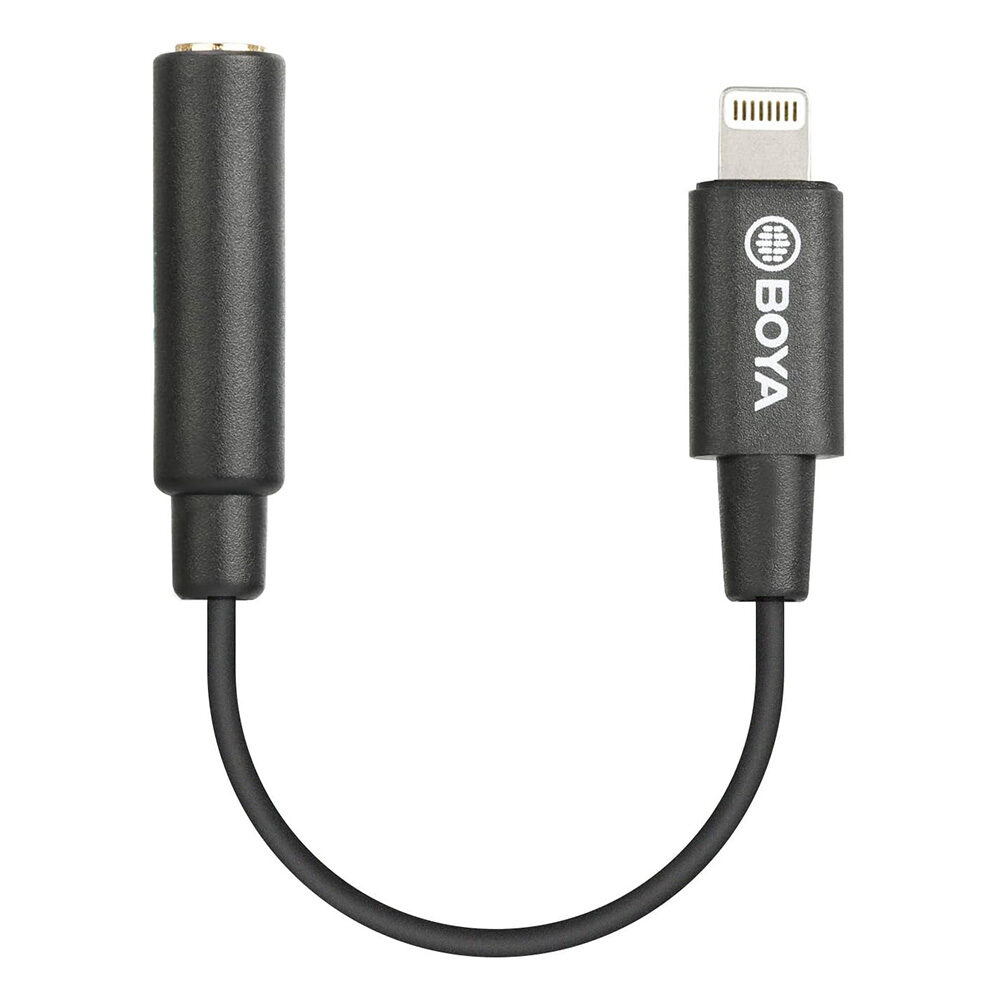 Boya BY-K1 3.5mm male TRRS to male Lightning adapter cable (20cm)