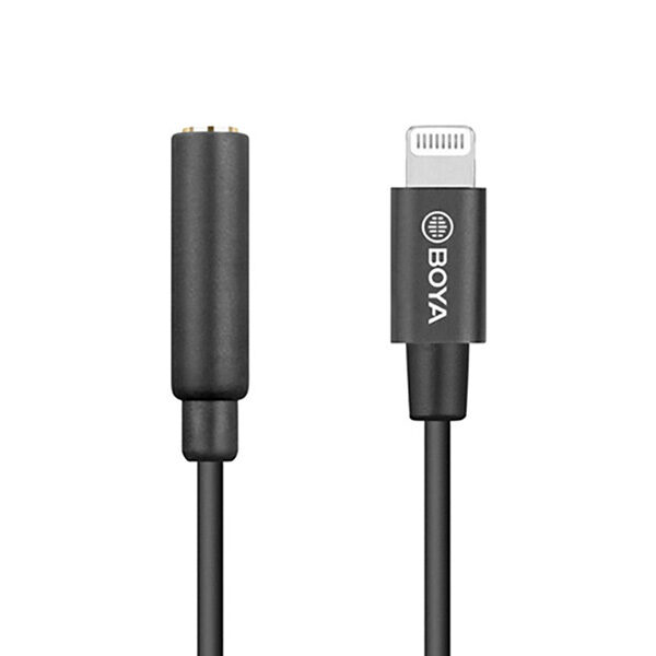 Boya BY-K3 3.5mm female TRRS to male lightning adapter cable