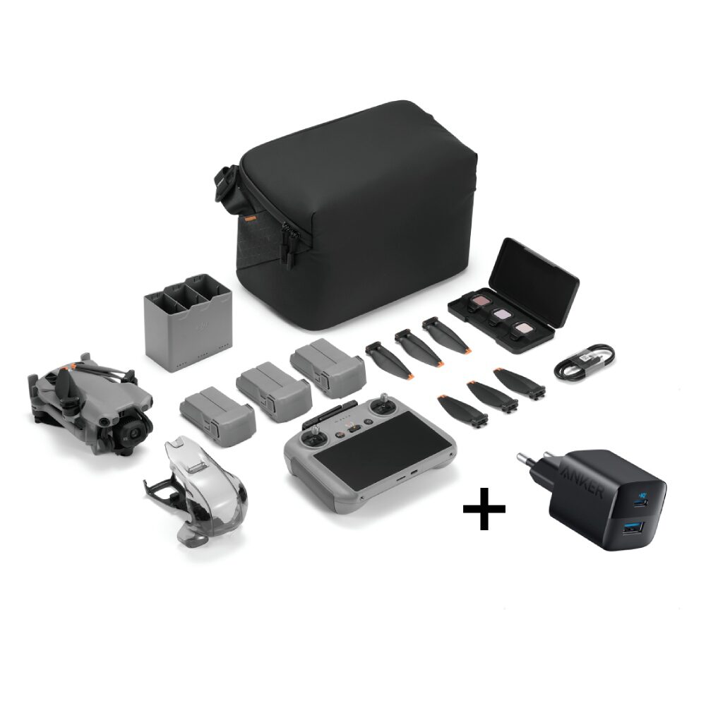DJI Mini 5 Pro drone Fly More Combo (met RC-2 Smart Controller) + Anker 323 Snellader 33W Zwart