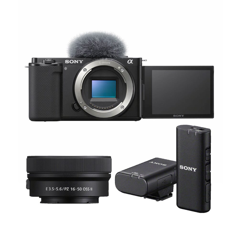 Sony Vlog camera ZV-E10 + 16-50mm II + ECM-W2BT microfoon