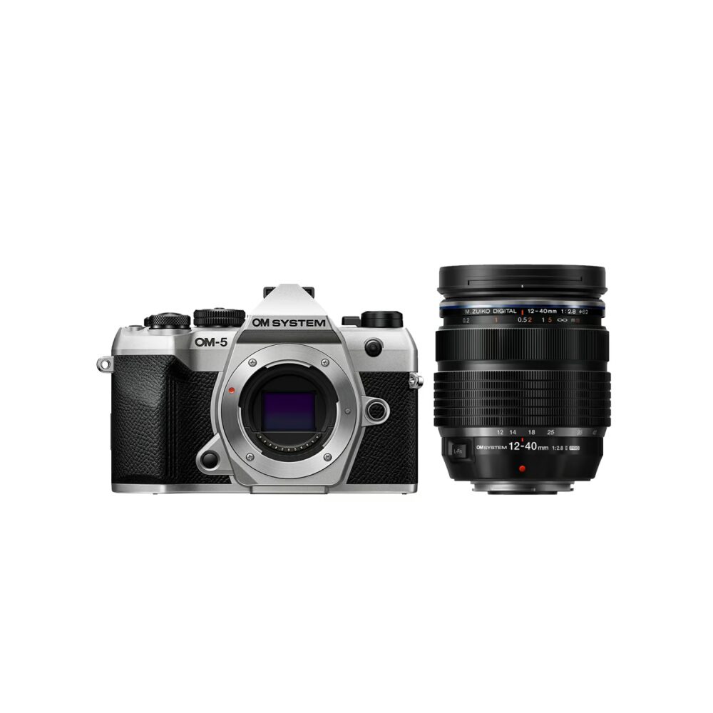 OM SYSTEM OM-5 Mark II systeemcamera Zilver + 12-40mm f/2.8 II PRO Zwart