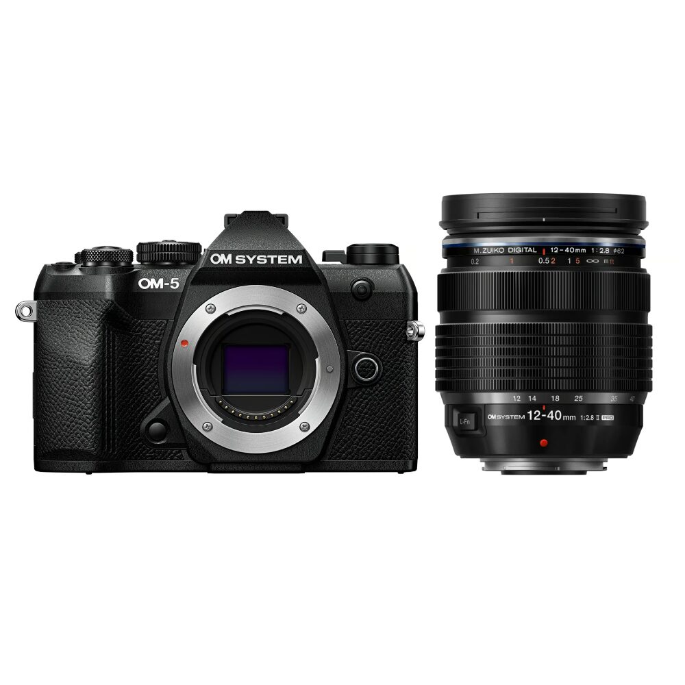 OM SYSTEM OM-5 Mark II systeemcamera Zwart + 12-40mm f/2.8 II PRO Zwart