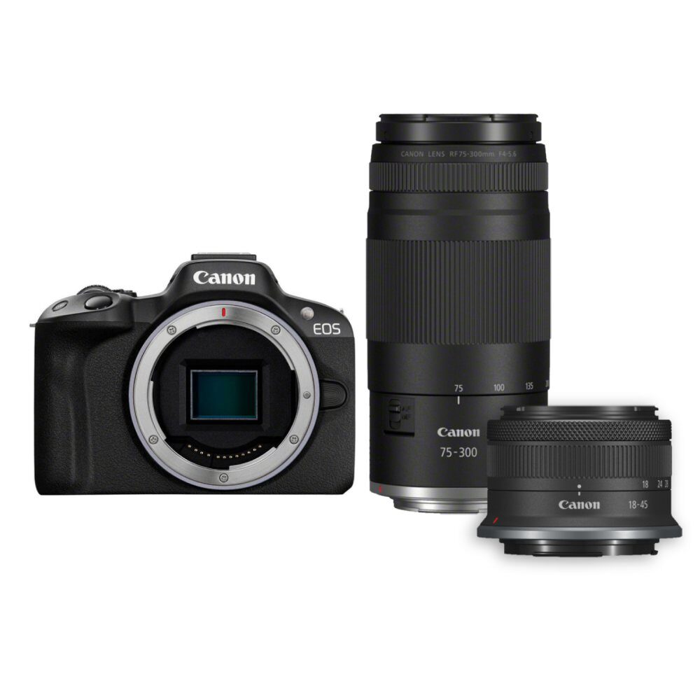 Canon EOS R50 systeemcamera Zwart + RF-S 18-45 IS STM + RF 75-300