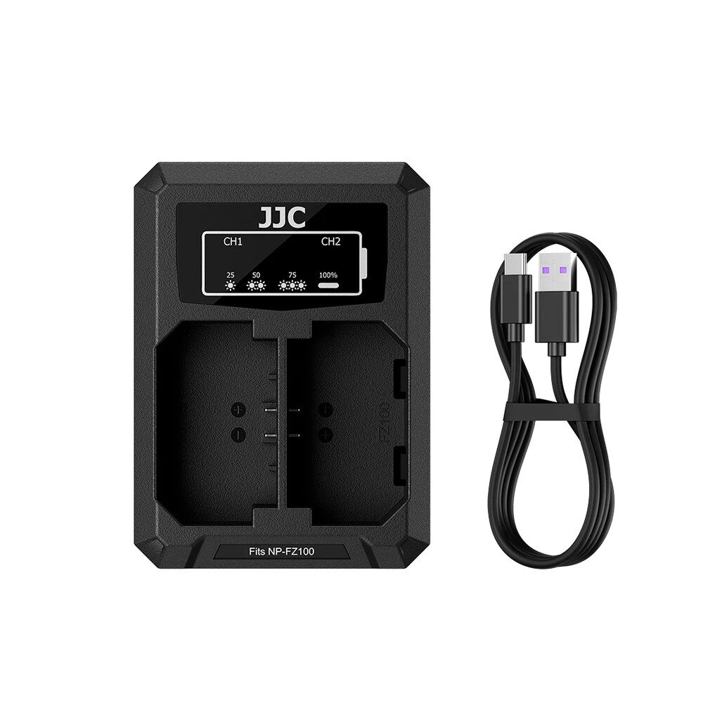 JJC DCH-FZ100TC USB-C Dual Battery Charger voor Sony NP-FZ100