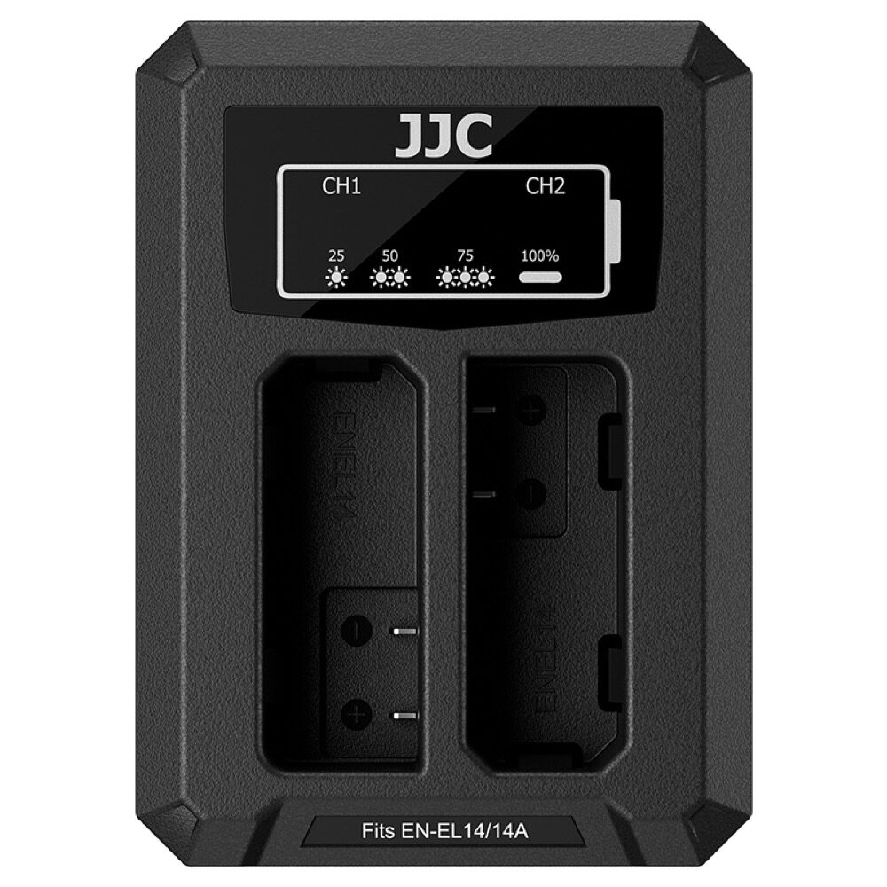 JJC DCH-EL14TC USB-C Dual Battery Charger (voor Nikon EN-EL14/EN-EL14A)