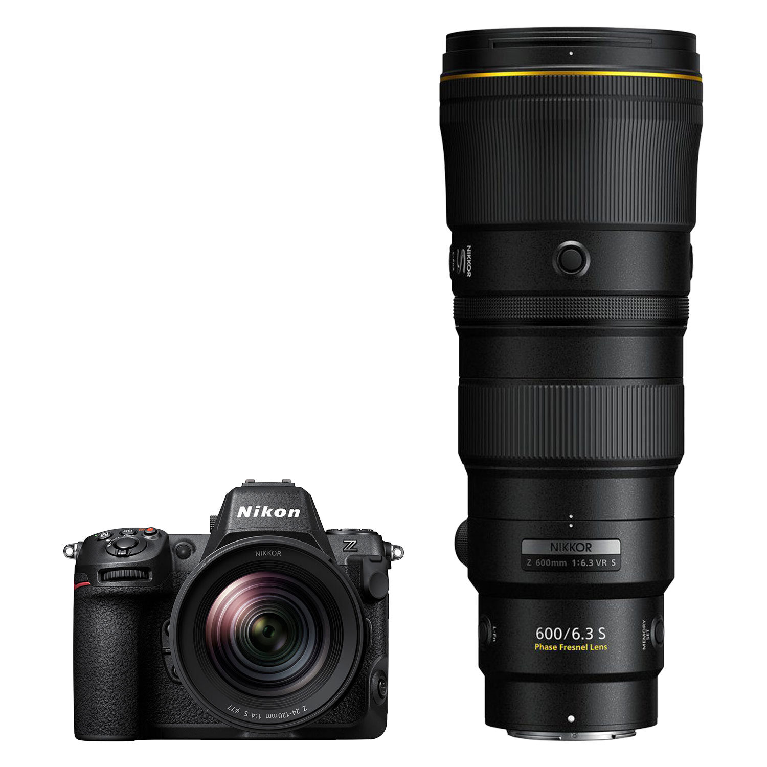 Nikon Z8 systeemcamera + 24-120mm f/4.0 S + 600mm f/6.3 VR S