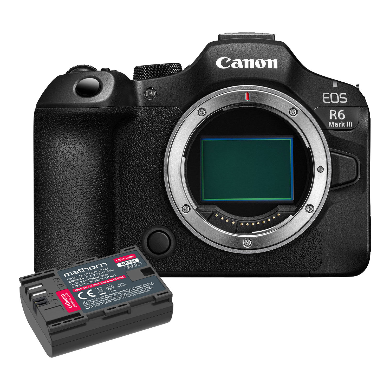 Canon EOS R6 Mark III systeemcamera Body Zwart + Gratis Mathorn accu