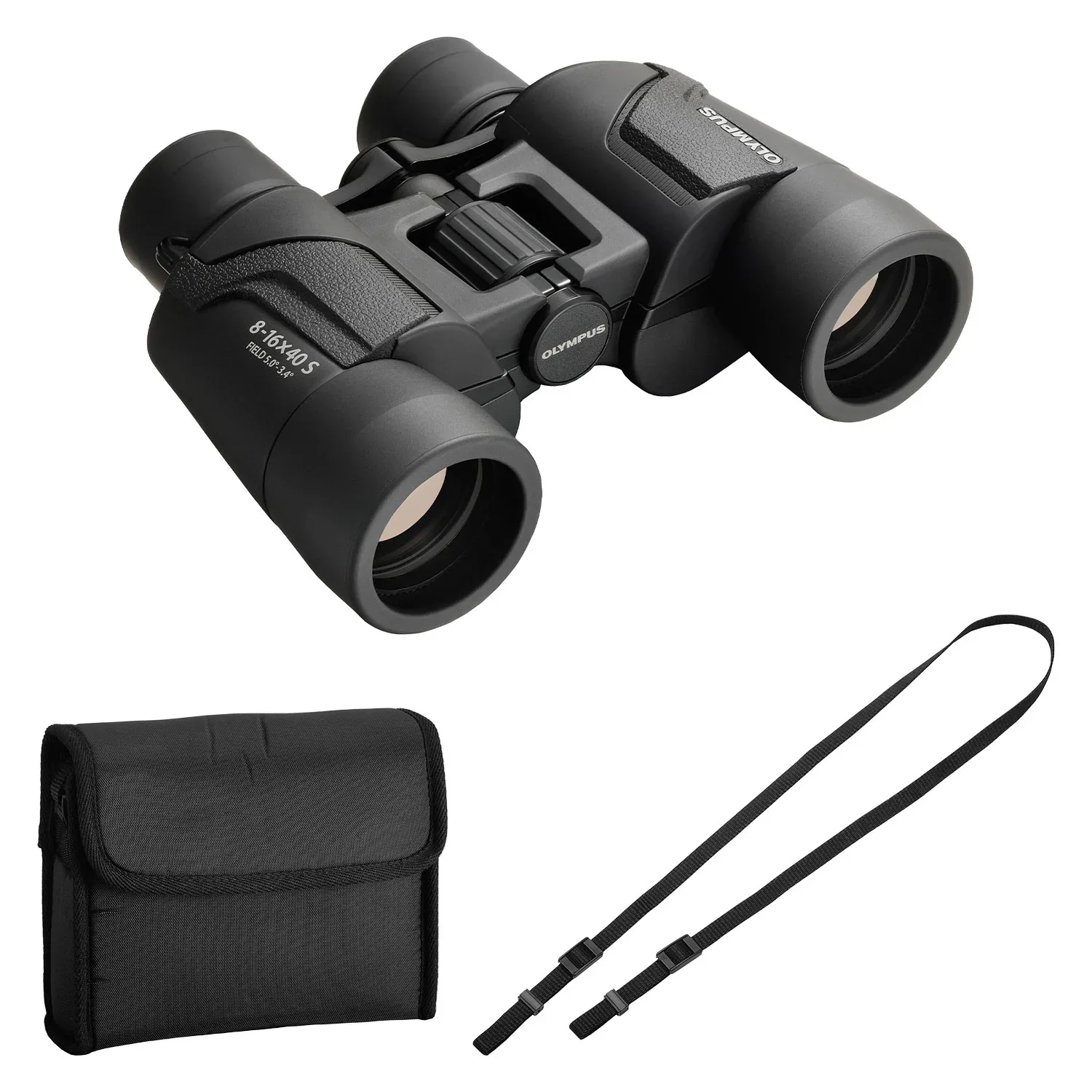 OM SYSTEM 8-16×40 S Porro verrekijker Zwart incl. tas en draagriem