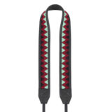 Bronkey Jaipur Fabric & Leather Camera Strap Zwart / Rood / Blauw