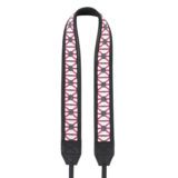 Bronkey Jaipur Fabric & Leather Camera Strap Zwart / Roze
